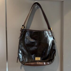 Tiganello Elegant Black Leather Shoulder Bag